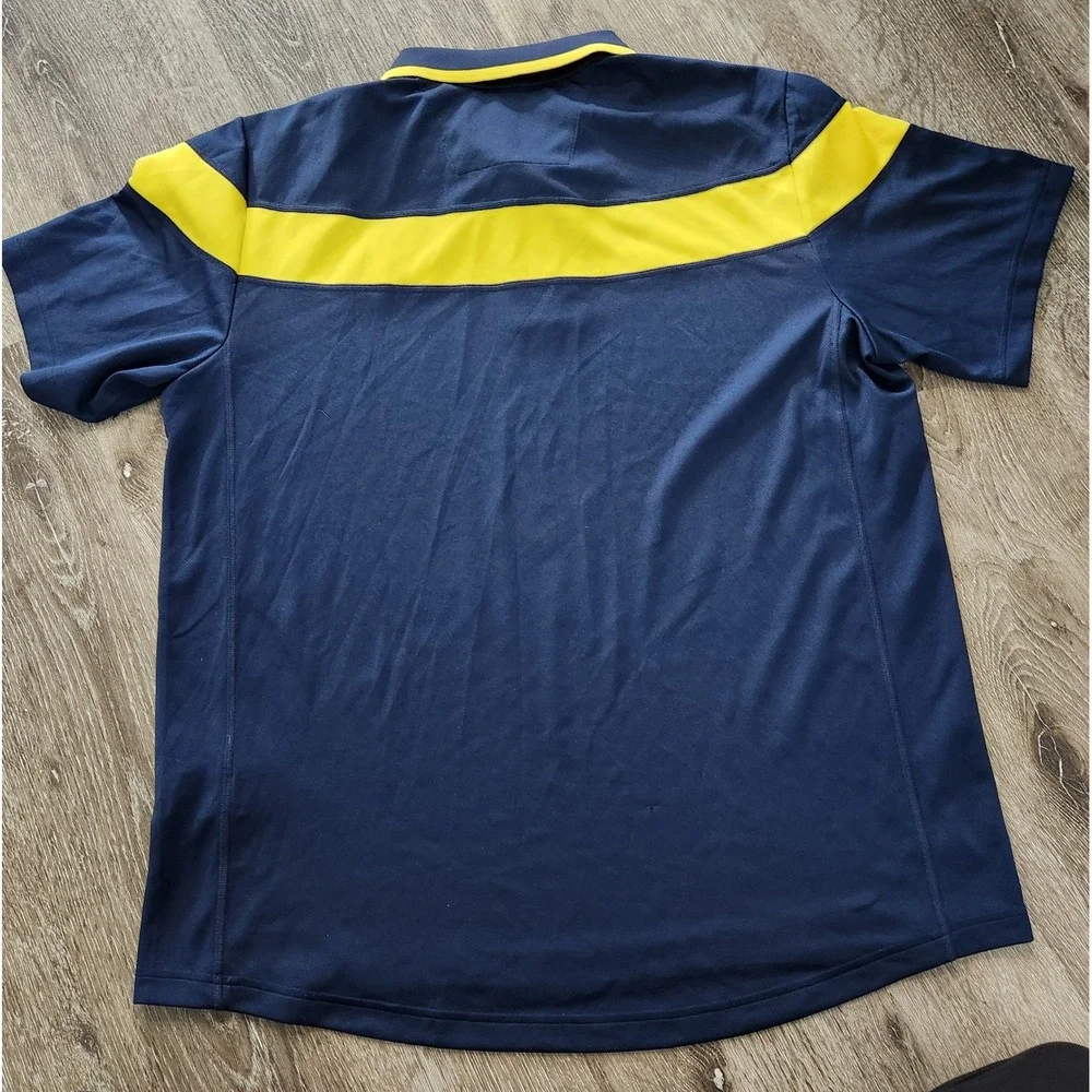 Adidas Michigan Wolverines Polo Shirt Mens XL Navy Blue Climalite Block M Logo